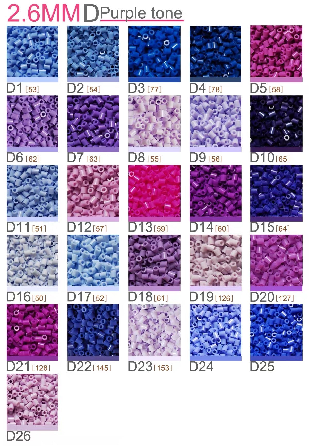 D Series Purple Tone Color Chart